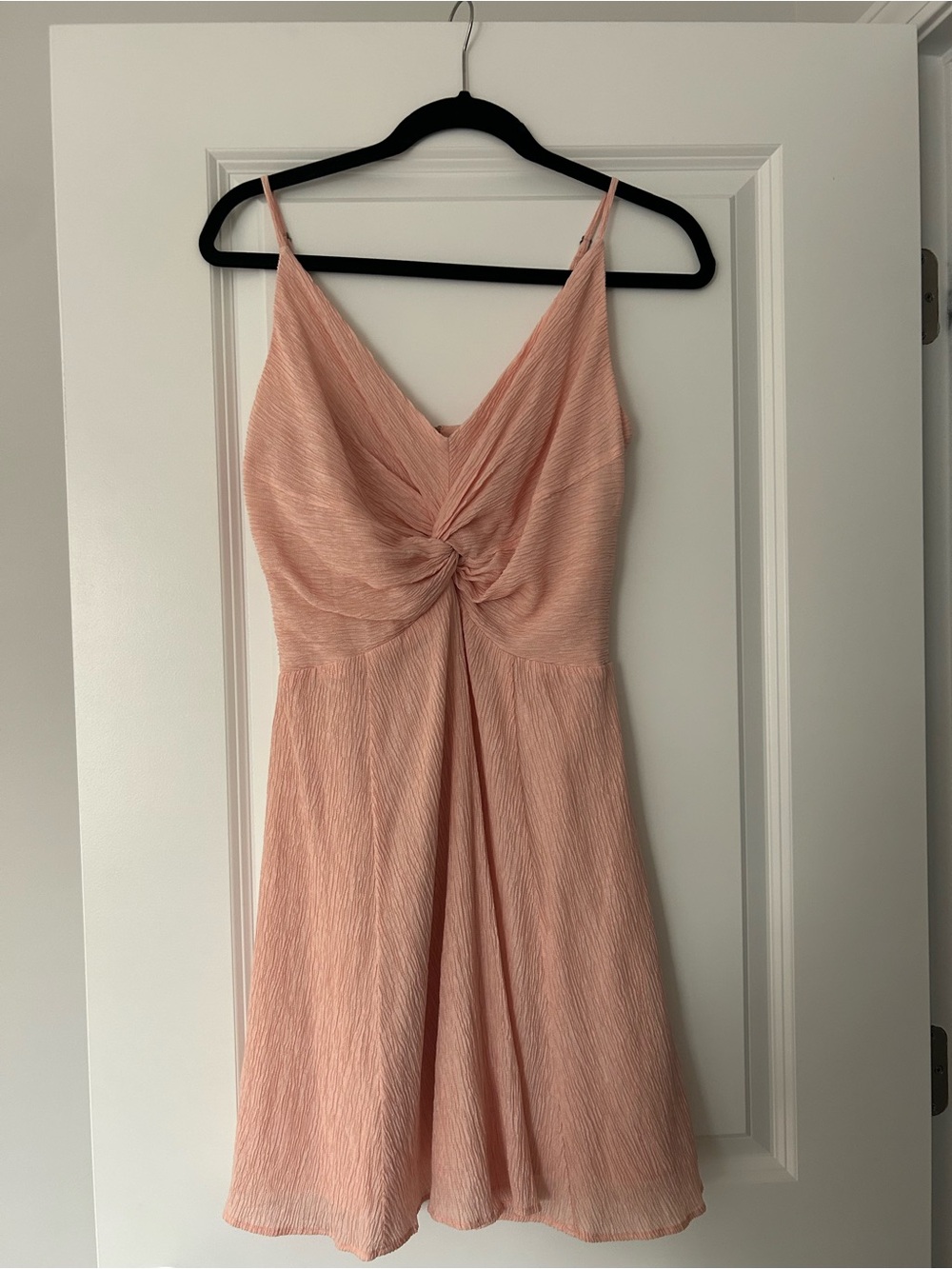 Abercrombie & Fitch Blush Peach Twist-Front Mini Dress
